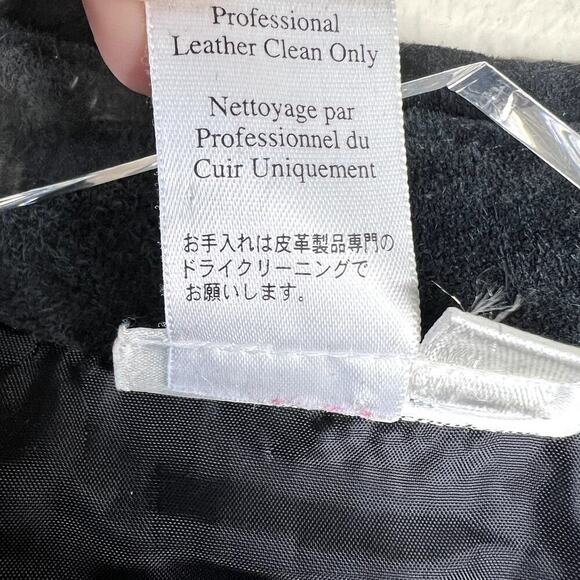 Coldwater Creek 100% Suede Leather Jacket Black Snap Button Women's P Medium - Picture 3 of 6